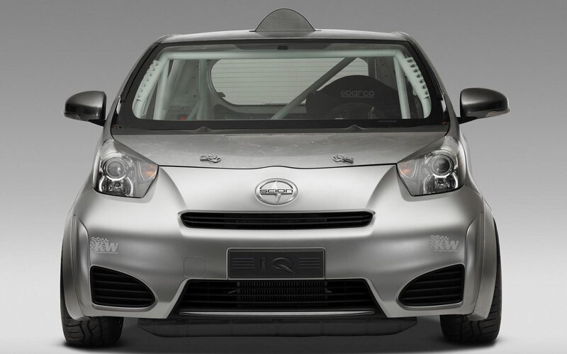 Silver Scion IQ Race Car