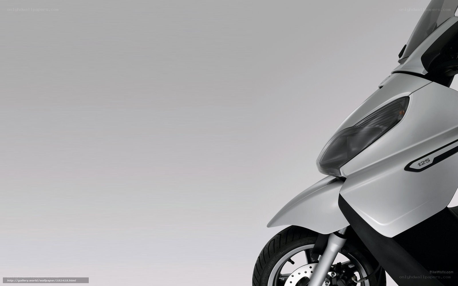 silver scooter front view