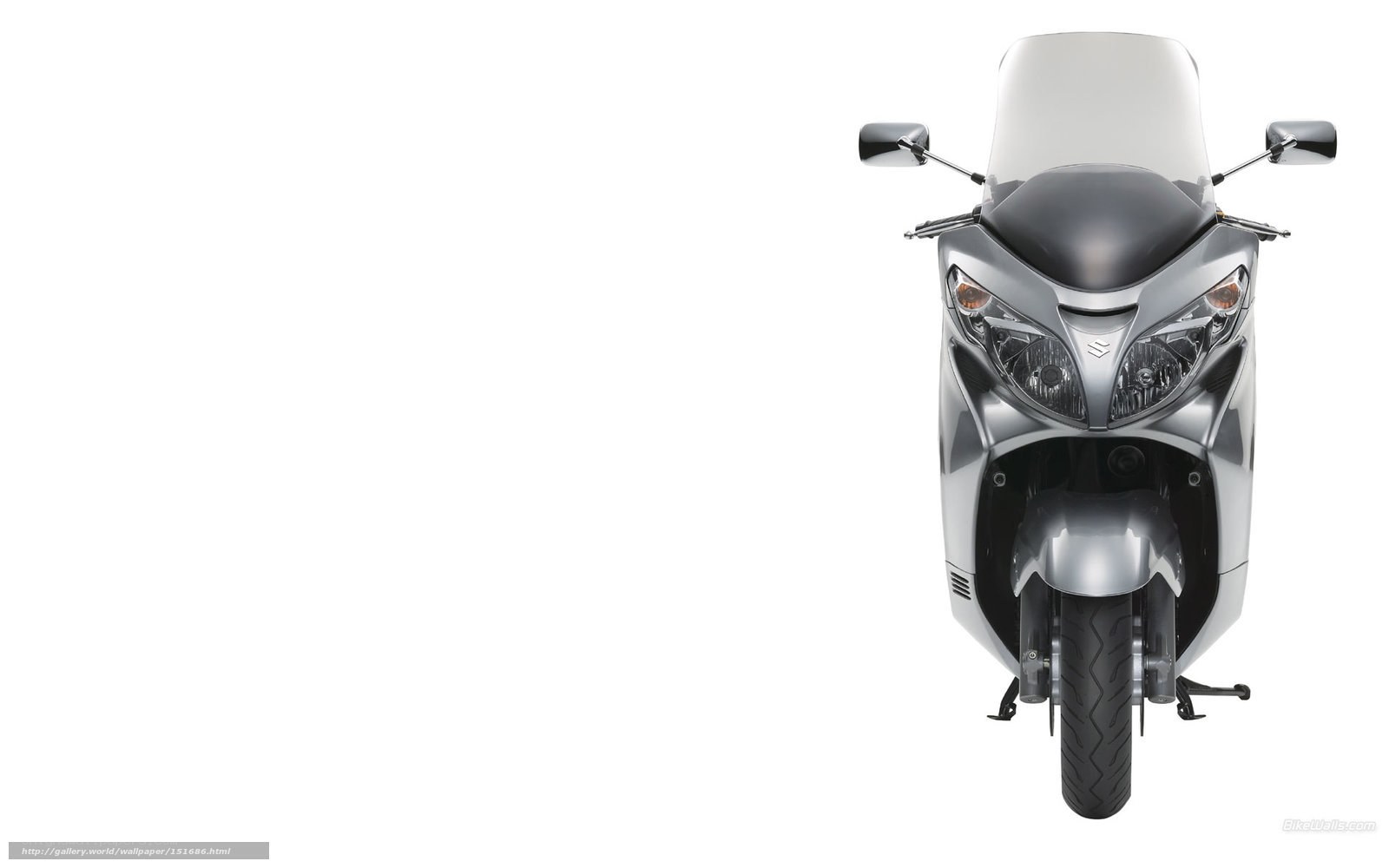 silver scooter front view