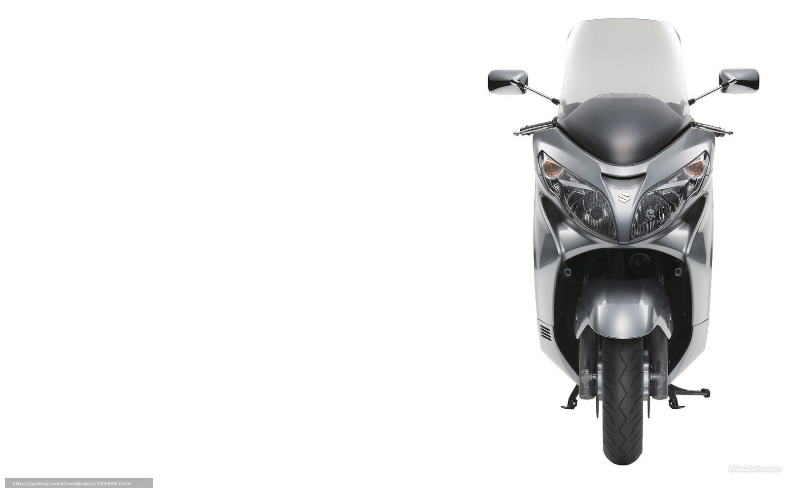 silver scooter front view