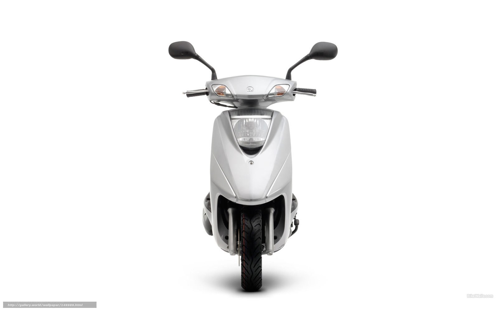 silver scooter front view