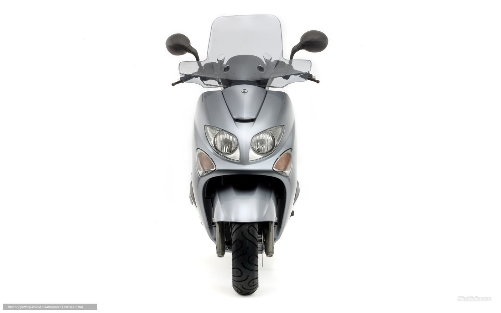silver scooter front view
