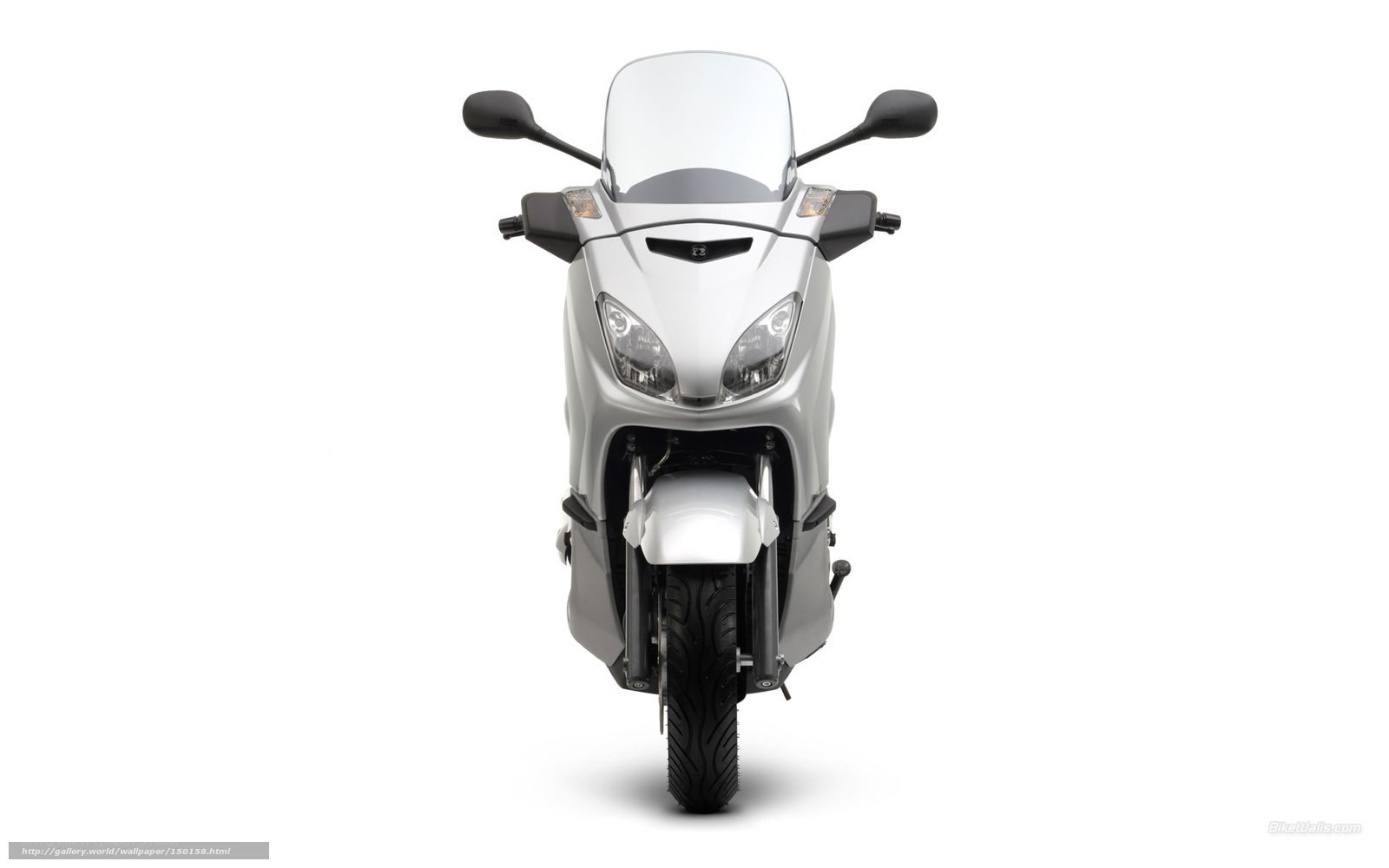 silver scooter front view