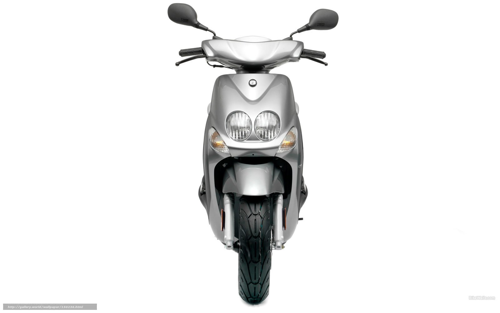 silver scooter front view