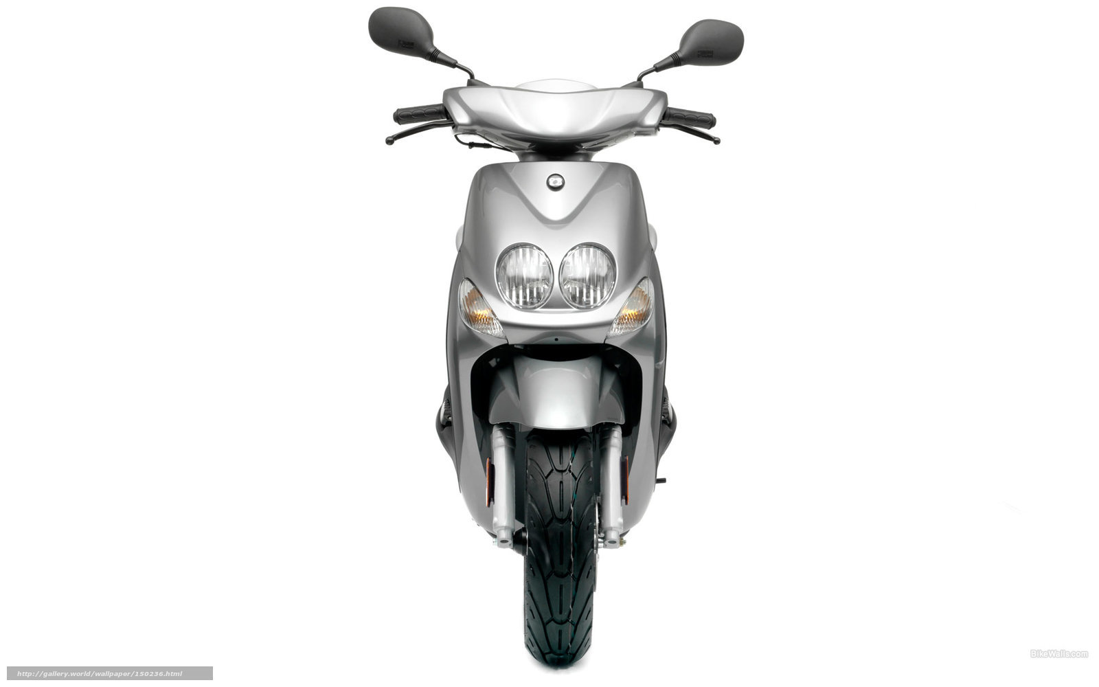 silver scooter front view