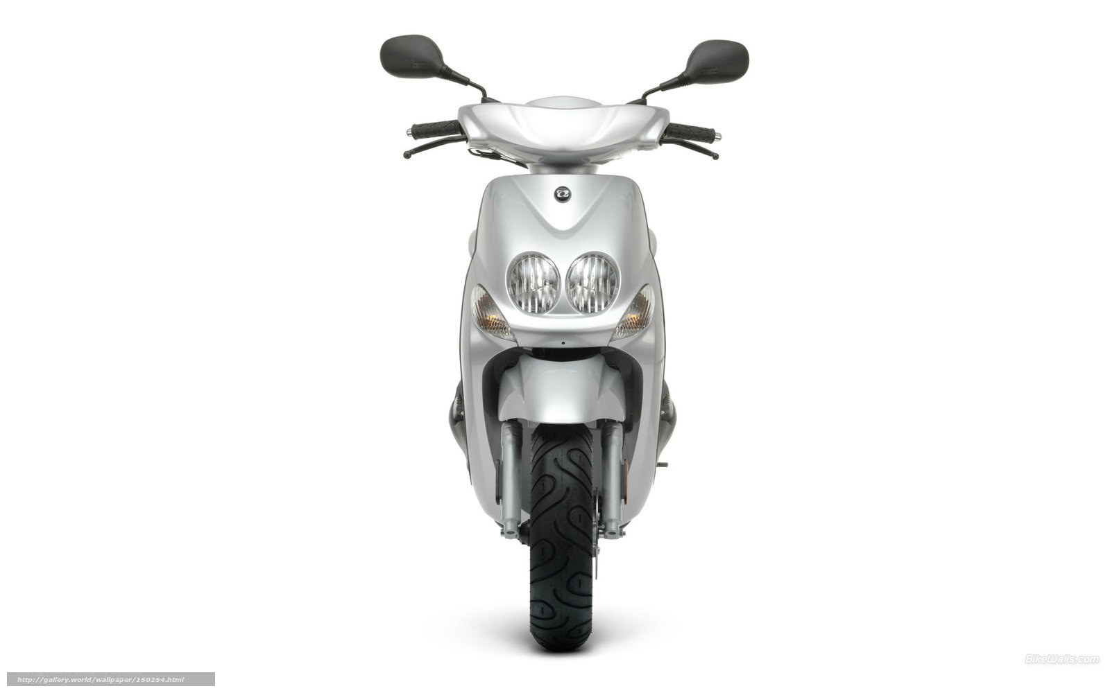 silver scooter front view