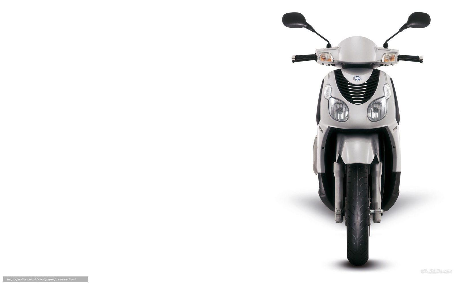 silver scooter front view