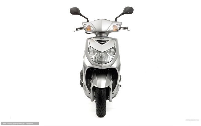 silver scooter front view