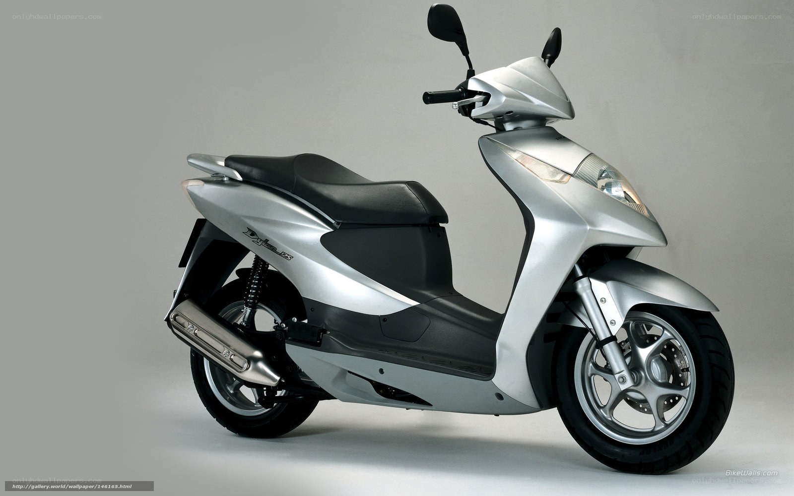 Silver scooter in studio