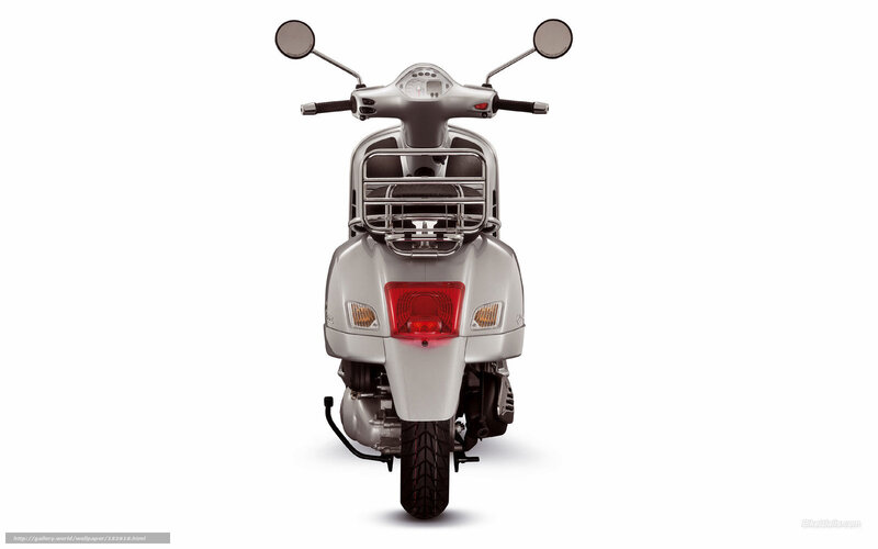 Silver Scooter — Neutral, Photograph, Rear View