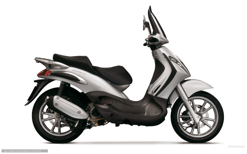 Silver Scooter — Neutral, Photograph, Seat, Windshield, Rearview Mirror