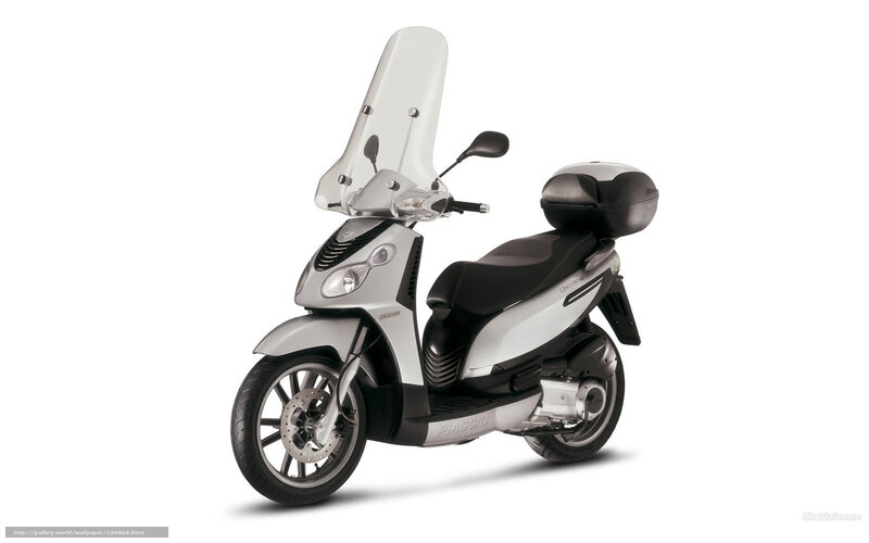Silver Scooter — Neutral, Photograph, Windshield, Seat, Storage Box