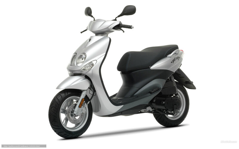 Silver scooter on white background
