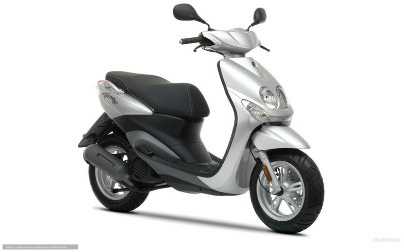 silver scooter on white background