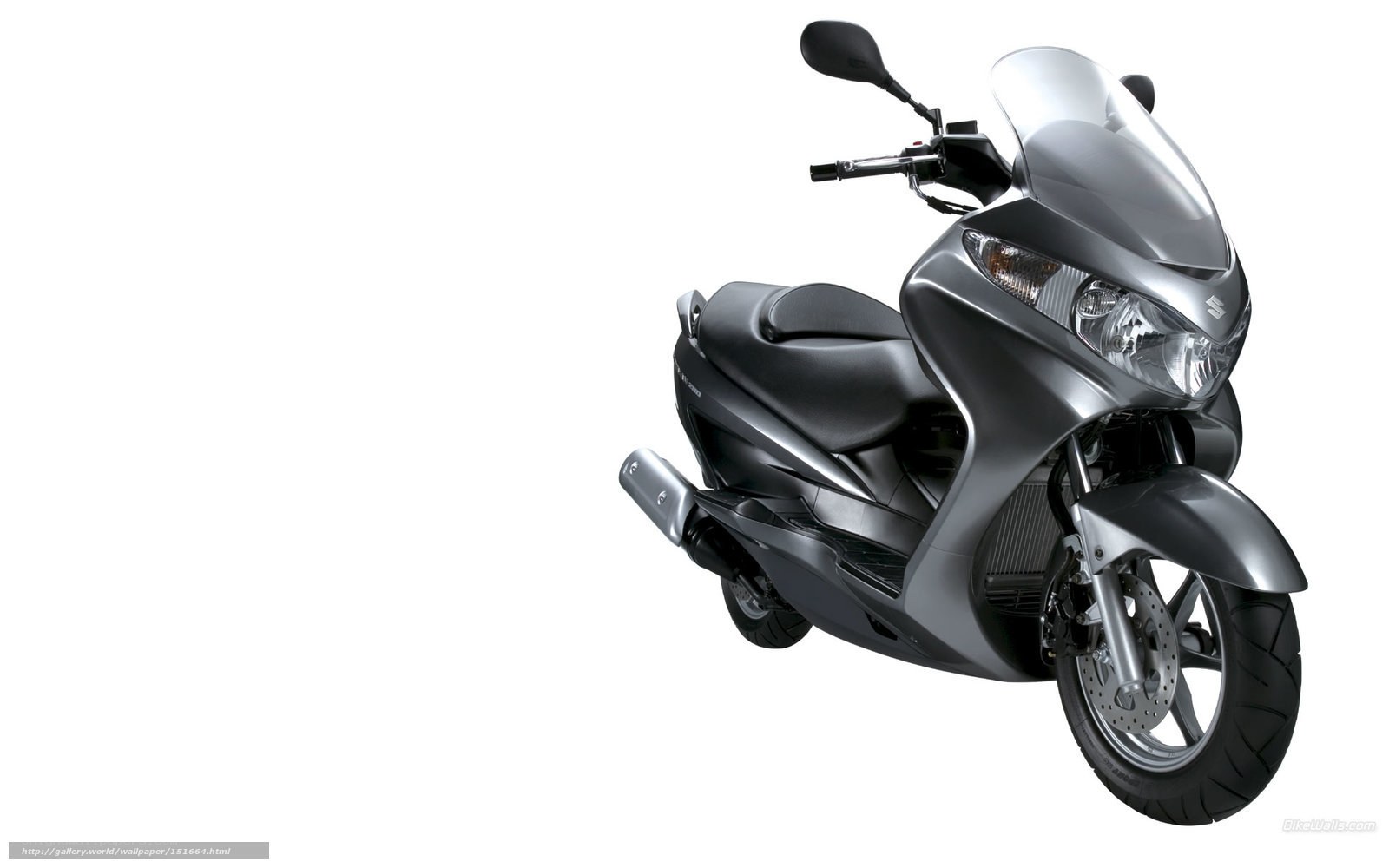 silver scooter on white background