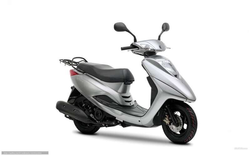 silver scooter on white background