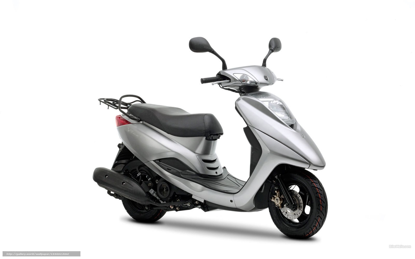 silver scooter on white background