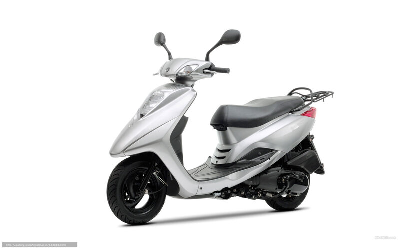 silver scooter on white background
