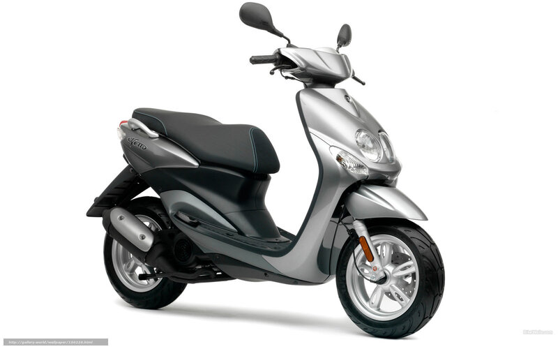 Silver scooter on white background