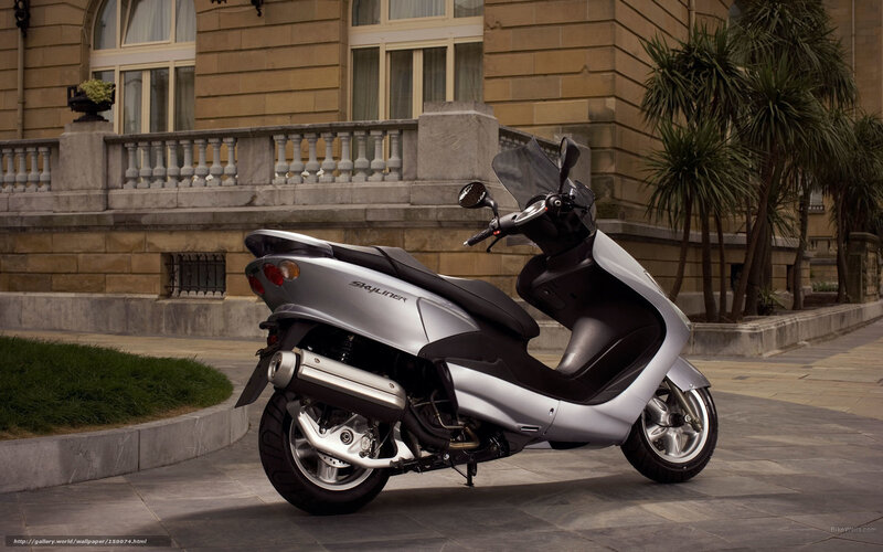Silver Scooter Parked
