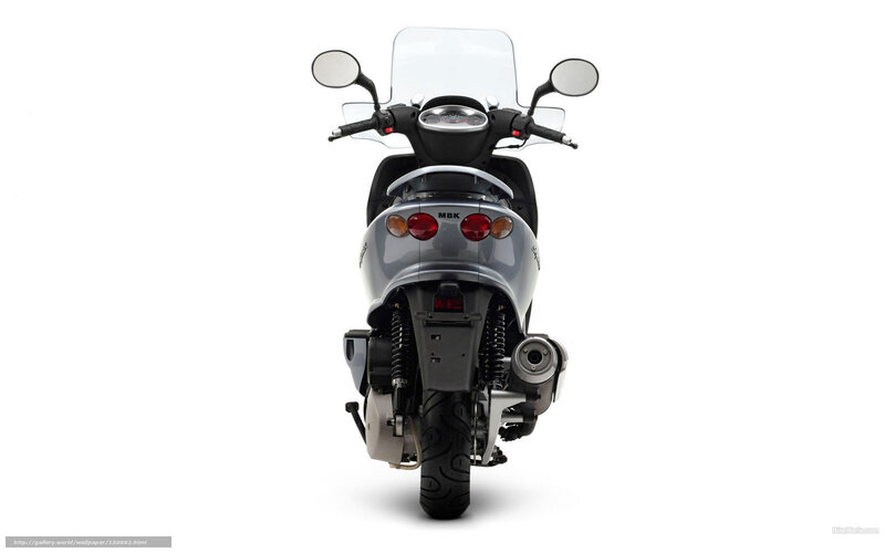 Silver scooter rear view