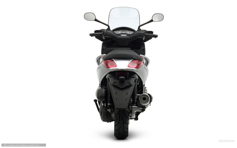 Silver Scooter Rear View — White, Neutral
