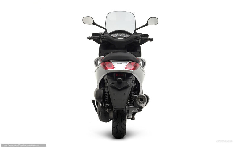 Silver Scooter Rear View — White