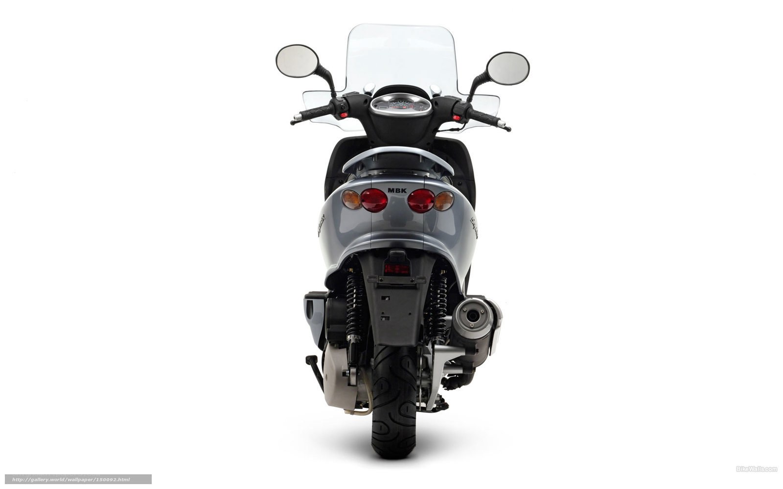 Silver scooter rear view