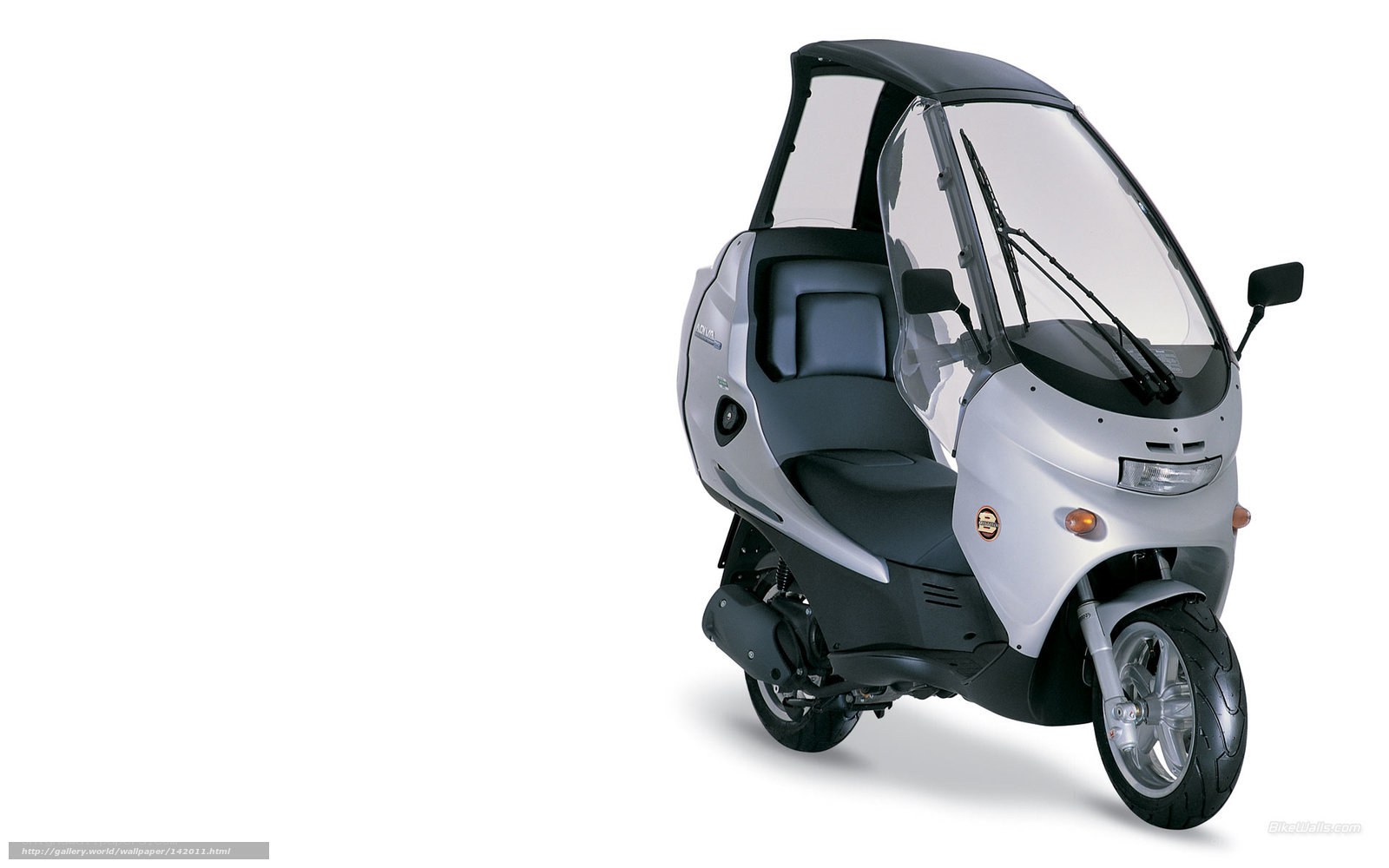 silver scooter with canopy