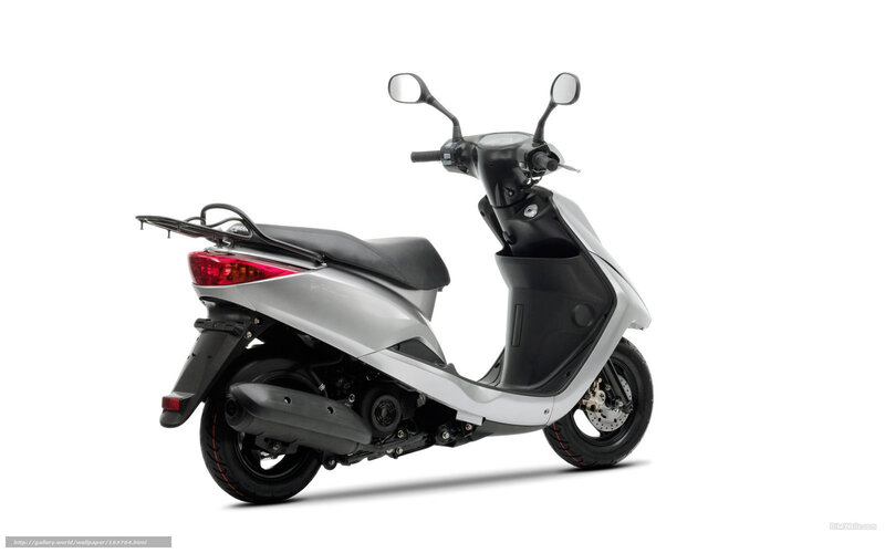 silver scooter with rear rack