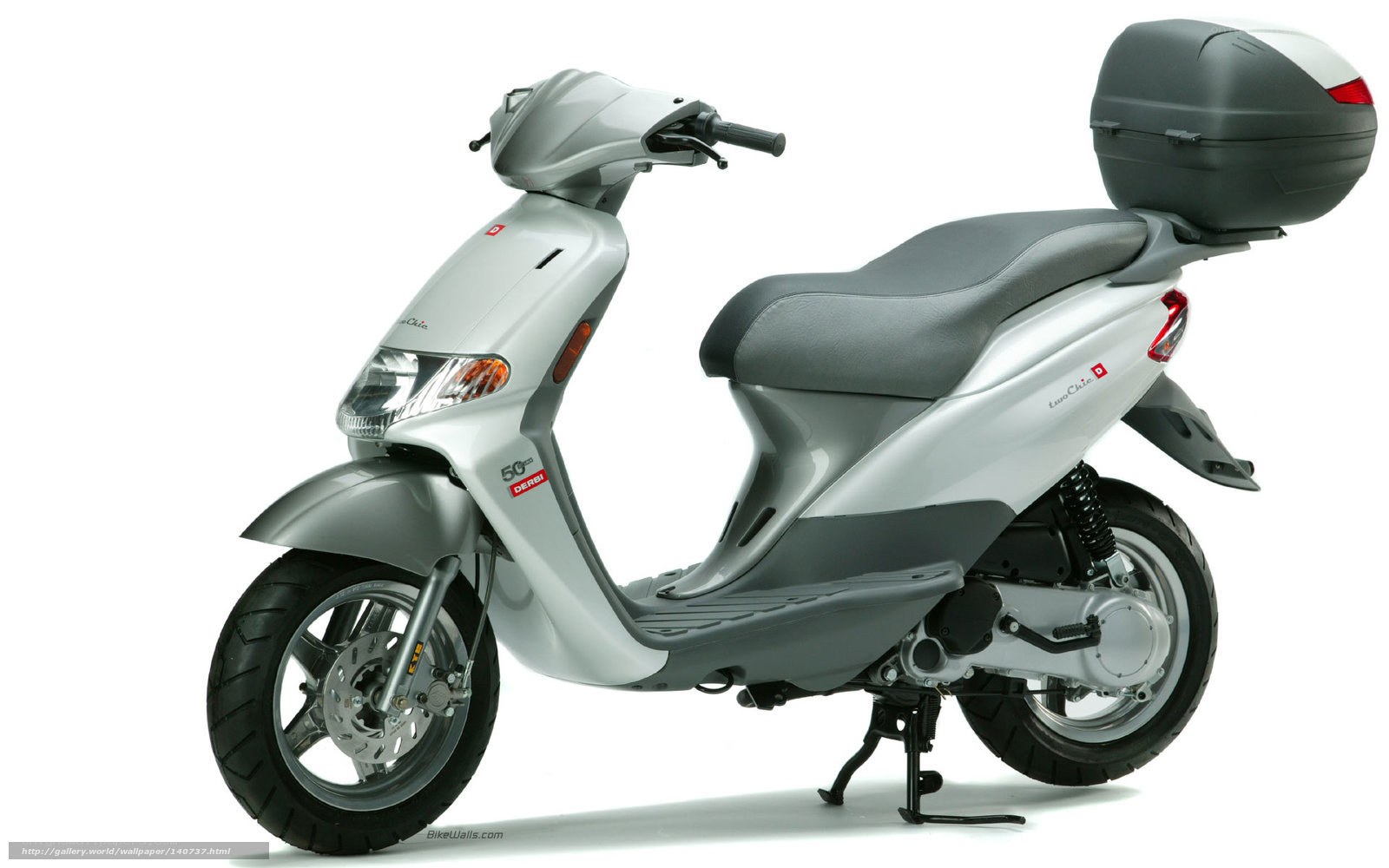 silver scooter with storage box