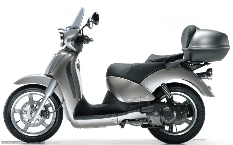 silver scooter with storage
