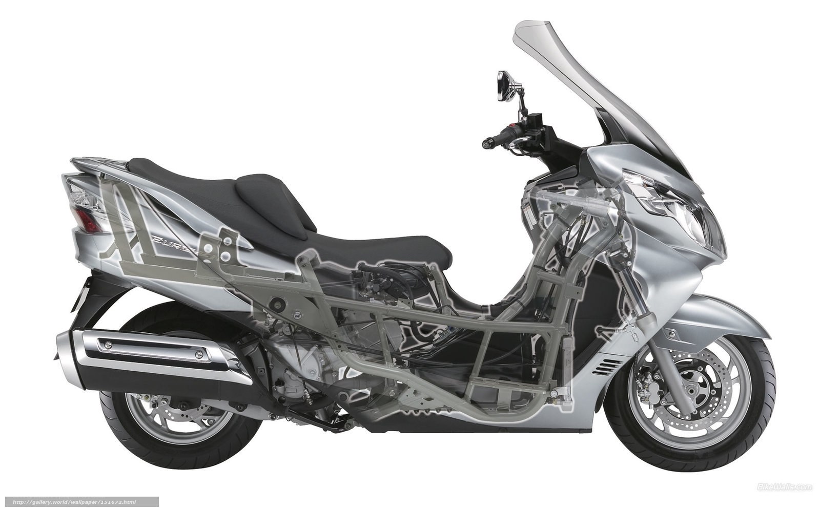 Silver scooter with transparent body