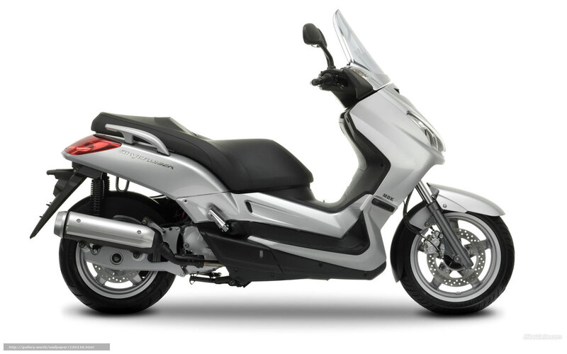 Silver scooter with windscreen