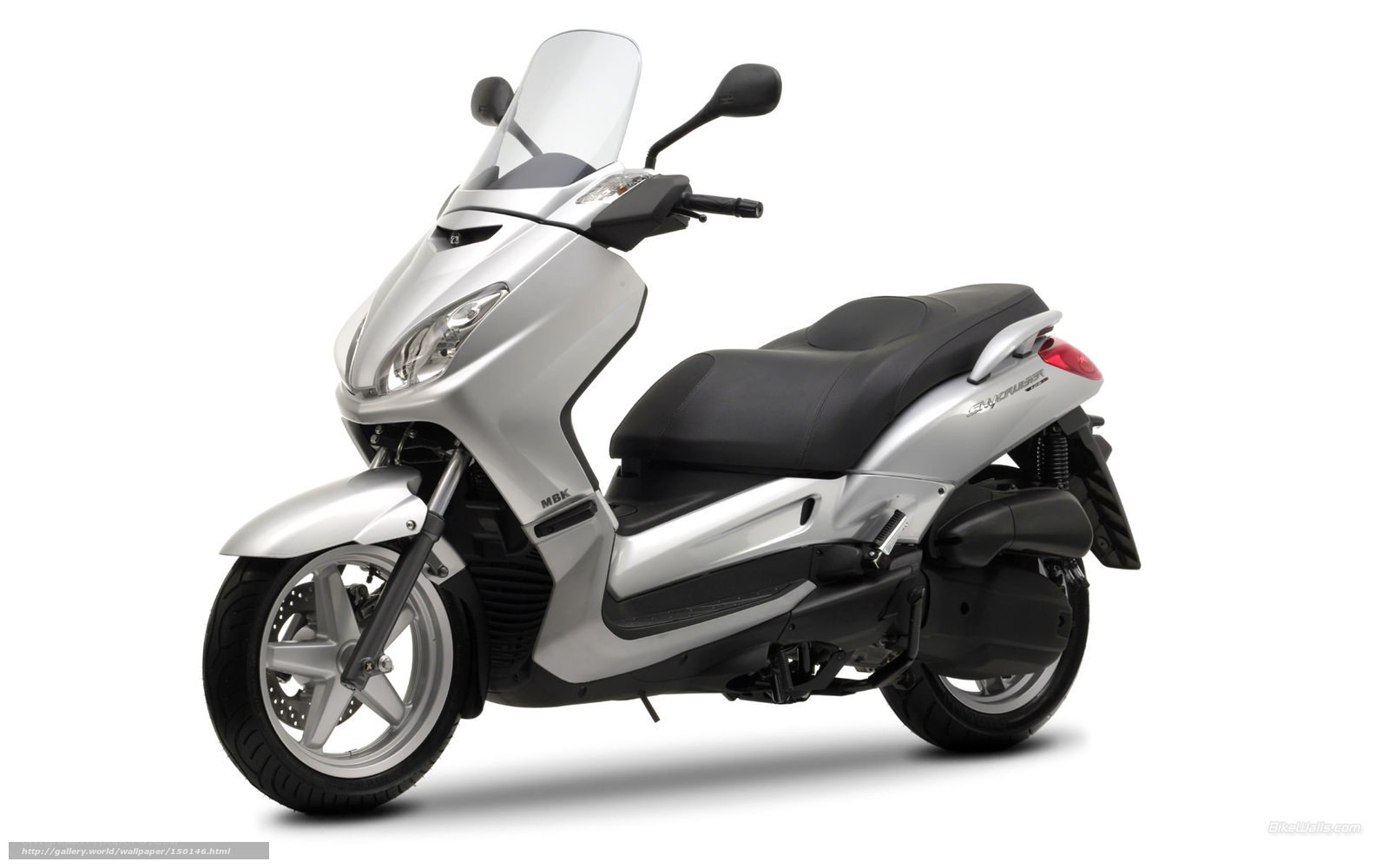 silver scooter with windscreen