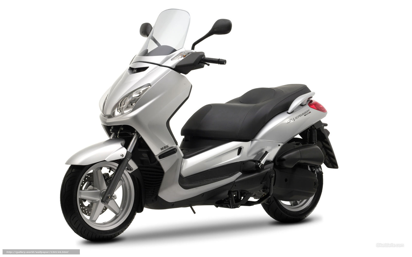 silver scooter with windscreen
