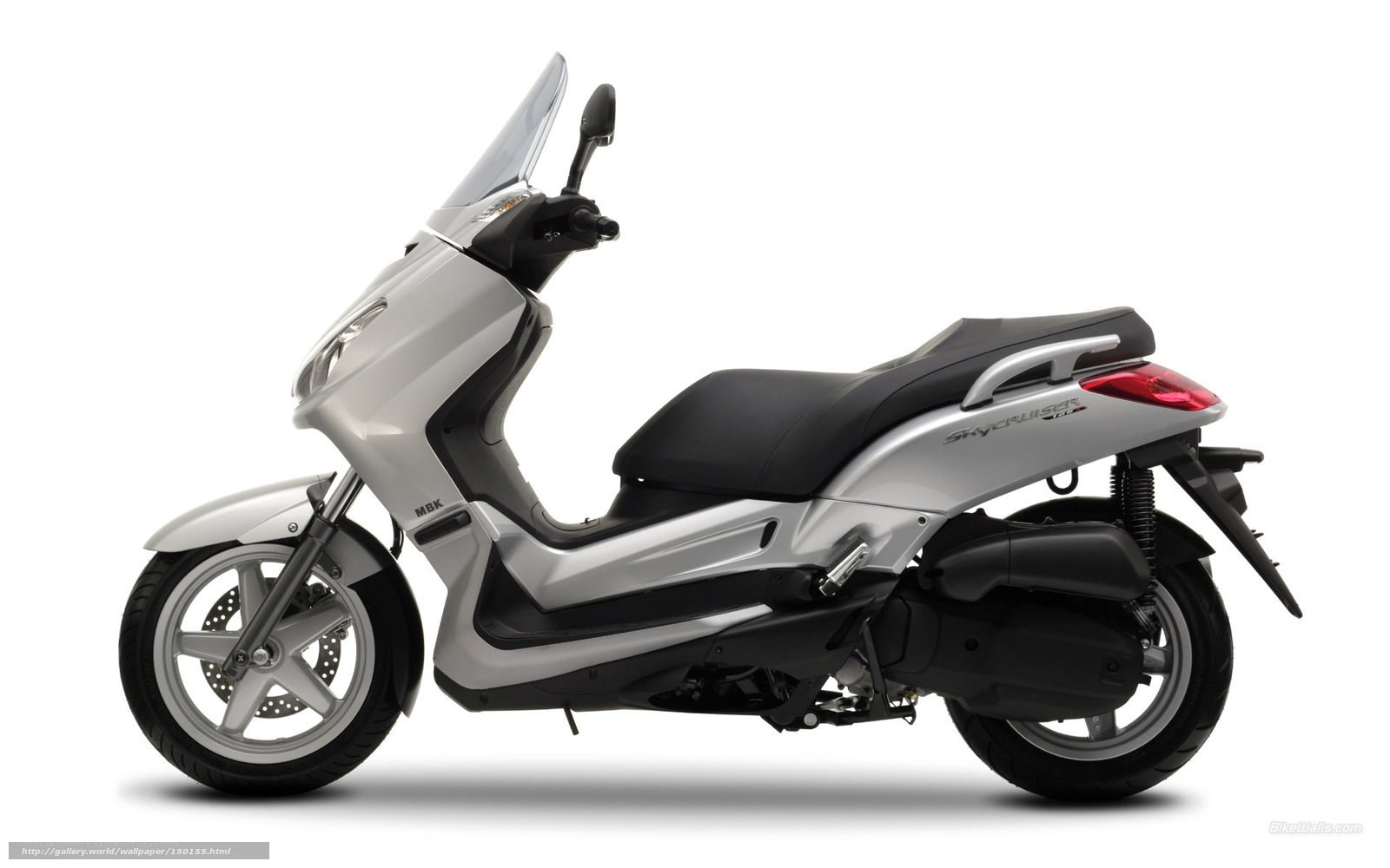 silver scooter with windscreen