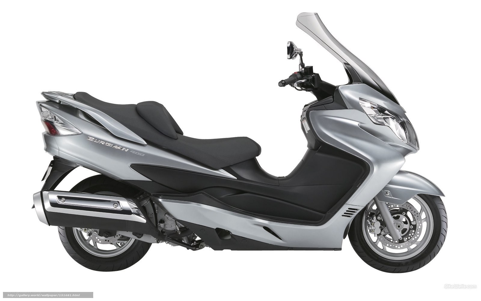silver scooter with windscreen