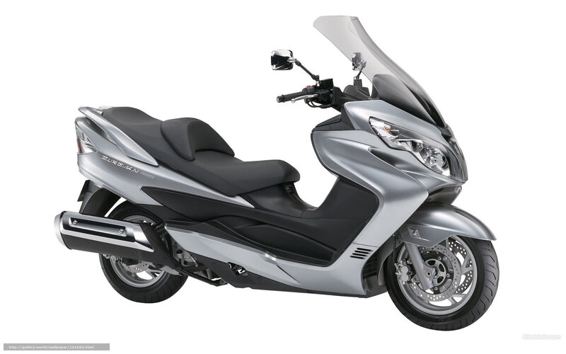 Silver scooter with windscreen