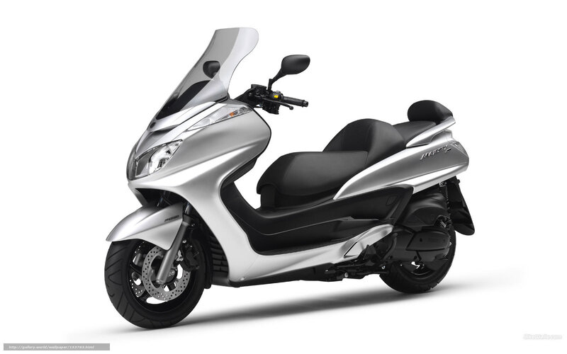 Silver scooter with windscreen
