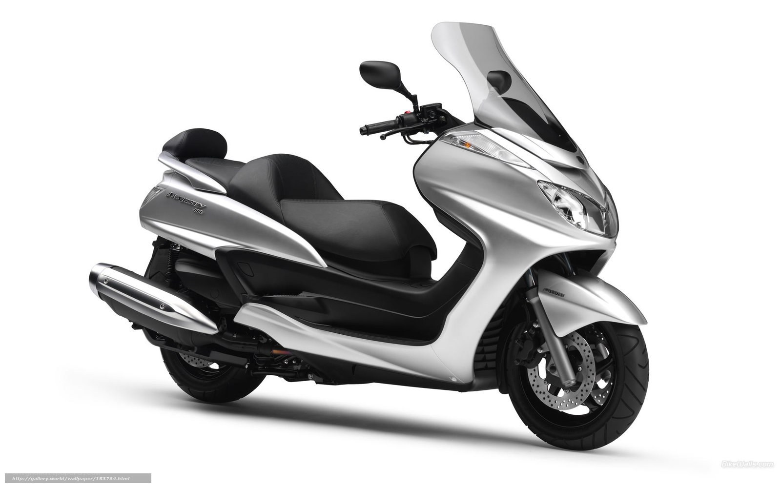 silver scooter with windscreen