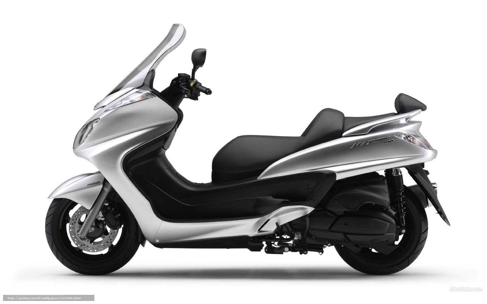 silver scooter with windscreen