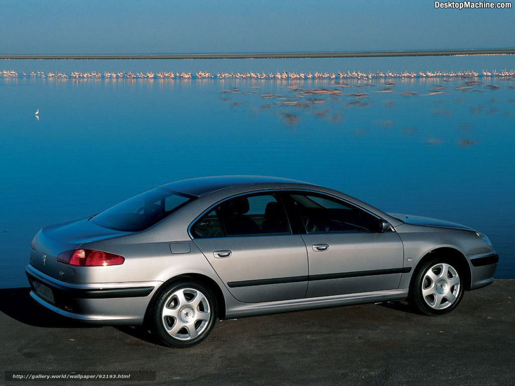 Silver sedan by a lake