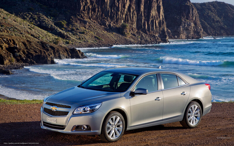 Silver sedan by the ocean