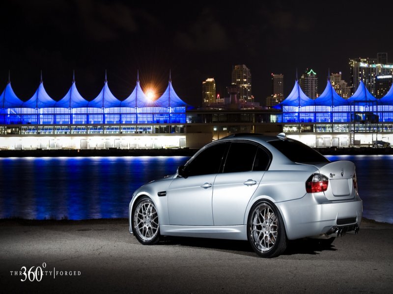 Silver Sedan Car — Blue, Dramatic