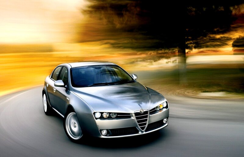 Silver Sedan Car — Dynamic, Sunset, Photograph, Road