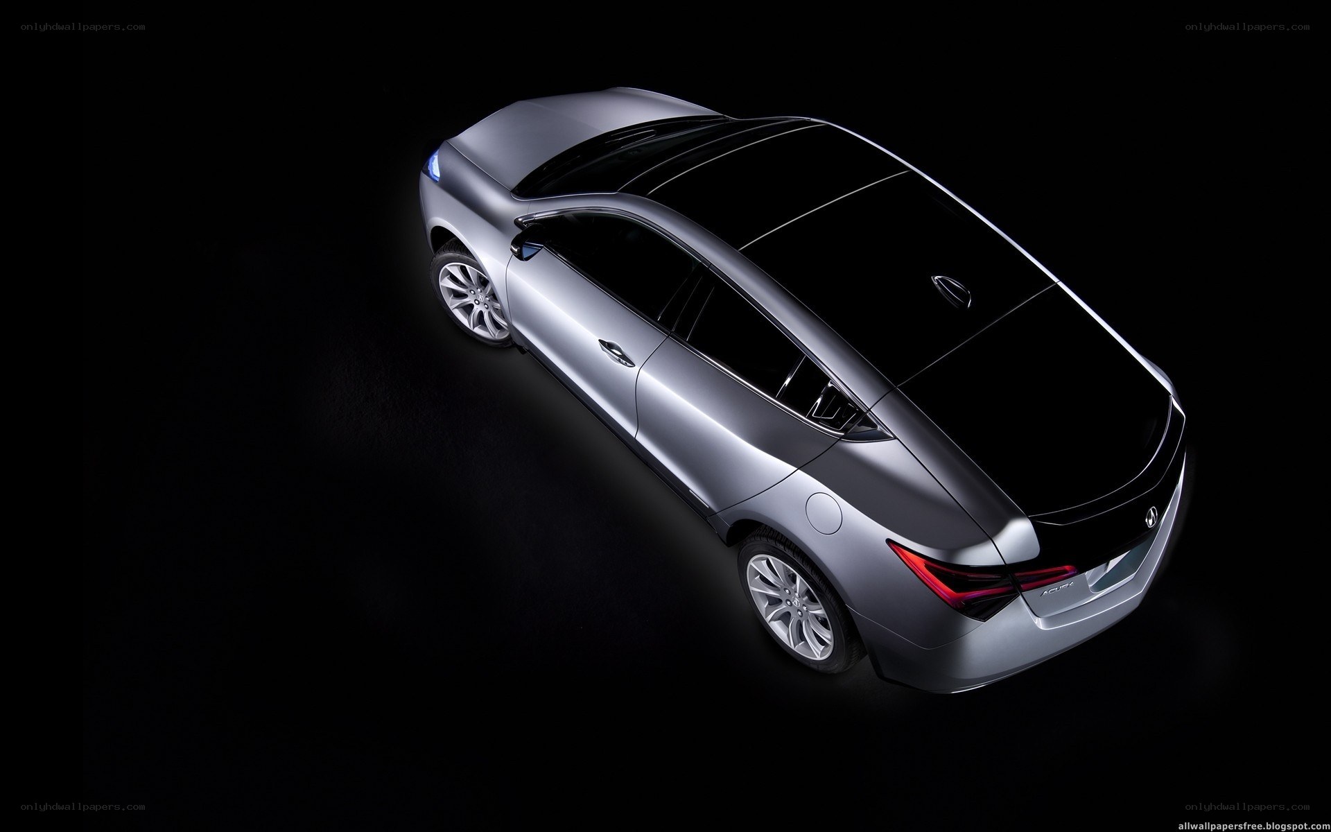 silver sedan car from above