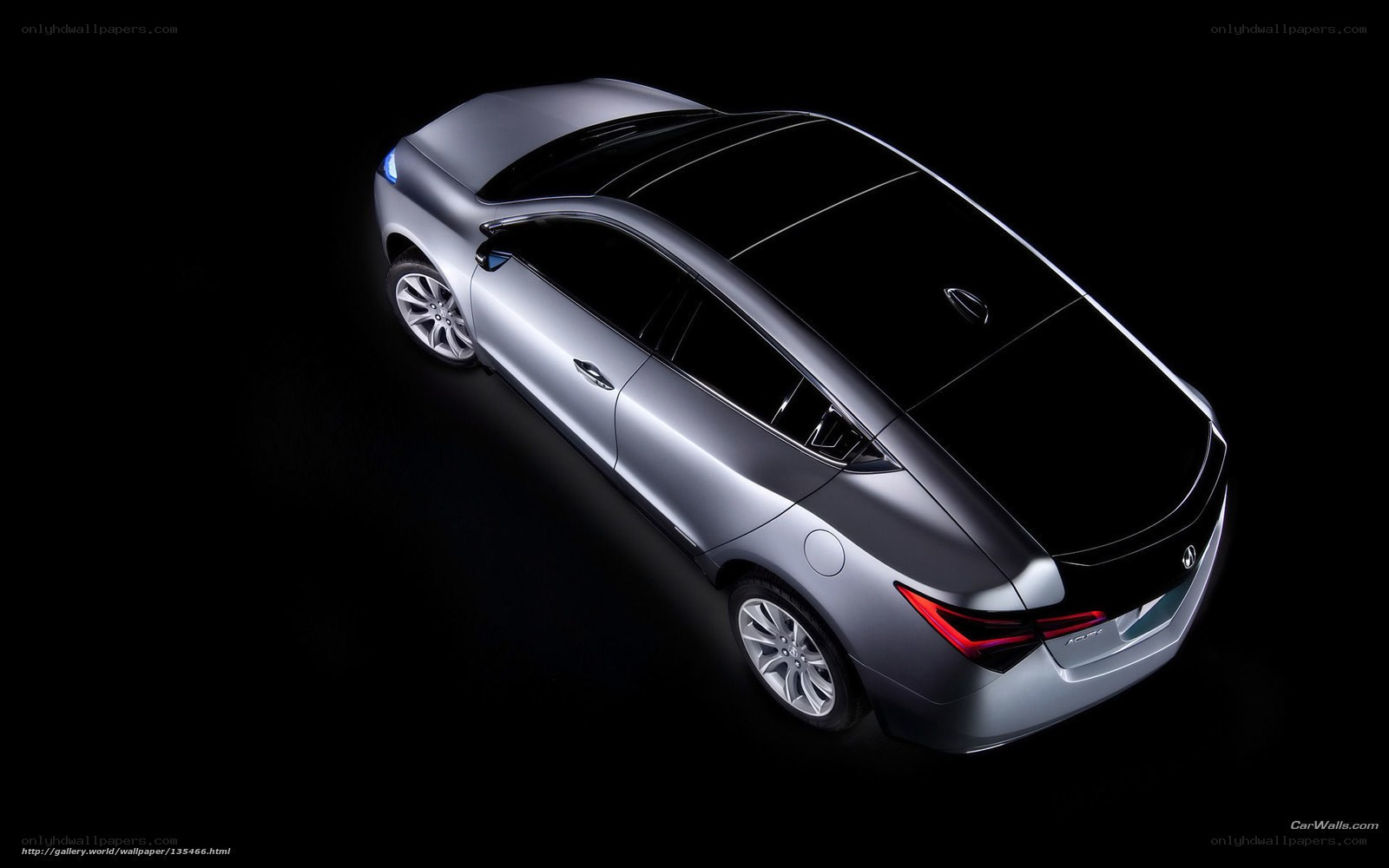 silver sedan car from above