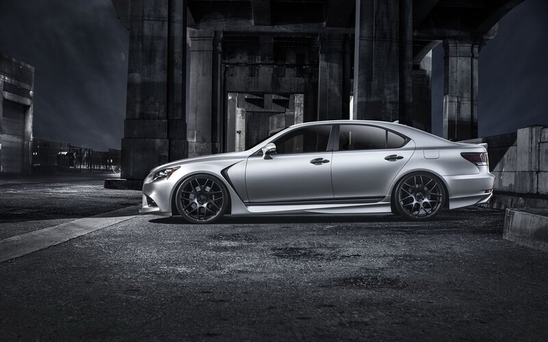 Silver Sedan Car — Gray, Dramatic, Night, Photograph, Bridge, Concrete Pillars