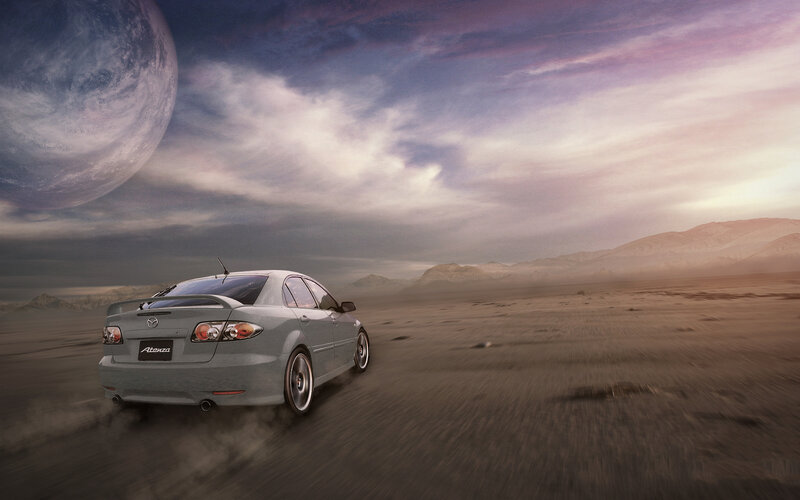 Silver Sedan Car — Gray, Dramatic, Sunset